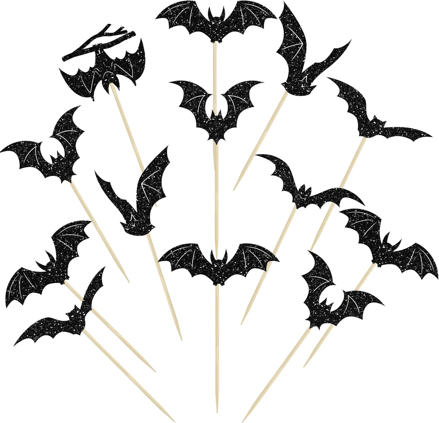 Gyufise 24Pcs Halloween Bat Cupcake Toppers 1