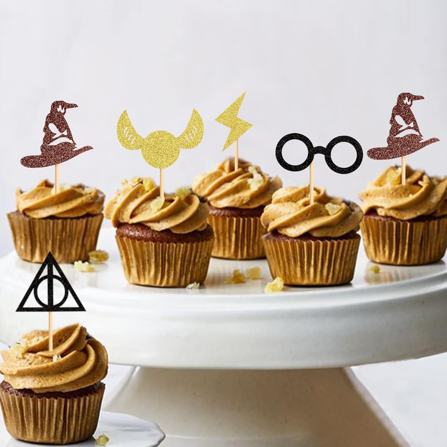 30PCS Glitter Wizard Cupcake Toppers for Birthday Decor