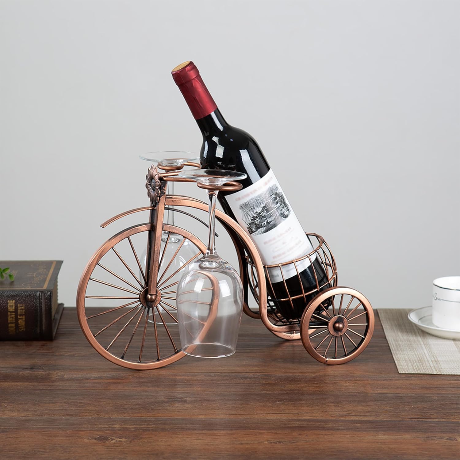 Bike Shaped Wine Bottle Holder Freestanding Countertop Wine Rack