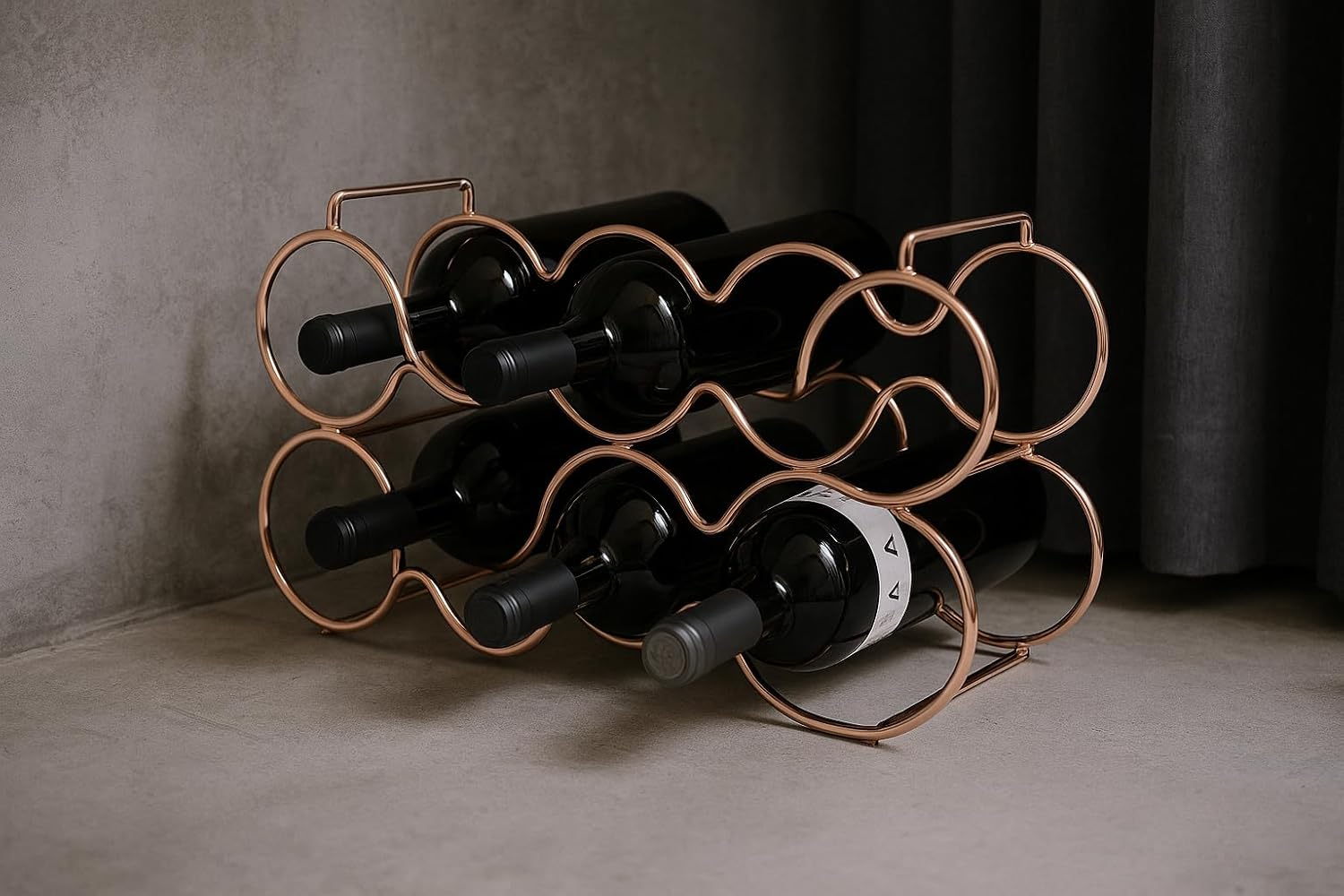 Dependable Industries Rose Gold Wine Rack - 7 Bottle Capacity