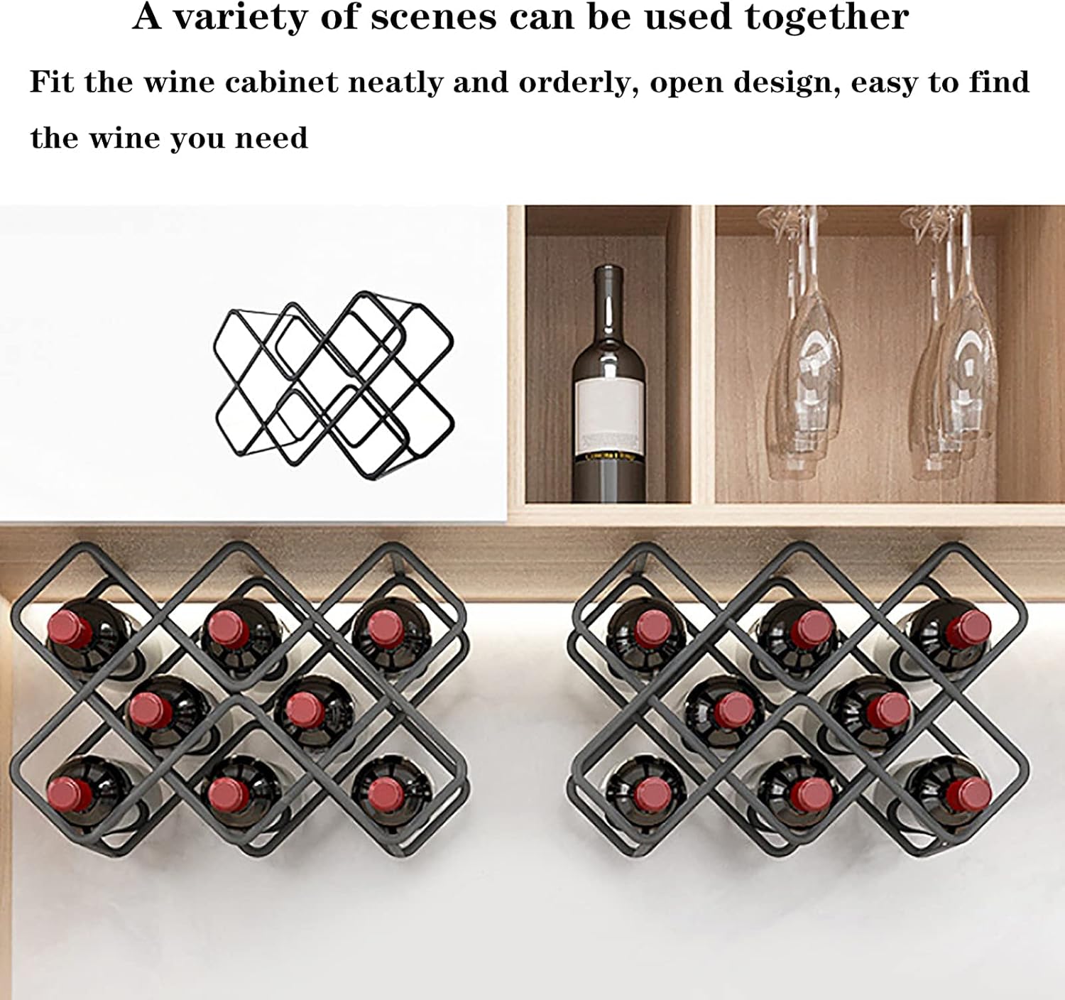 QHCS Modern Aluminum Wine Rack 5 Bottles