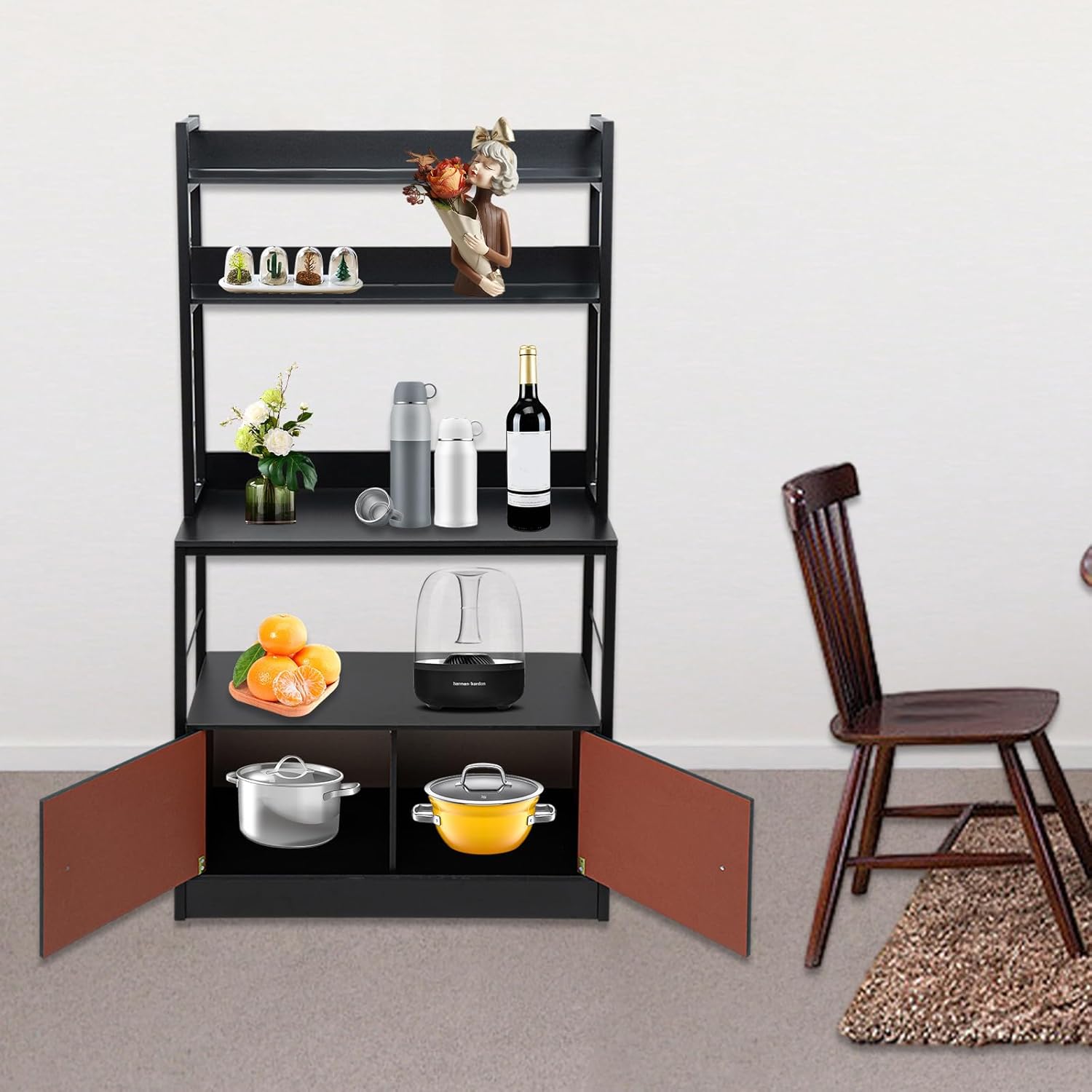 TFCFL 5-Tier Freestanding Wine Rack Black