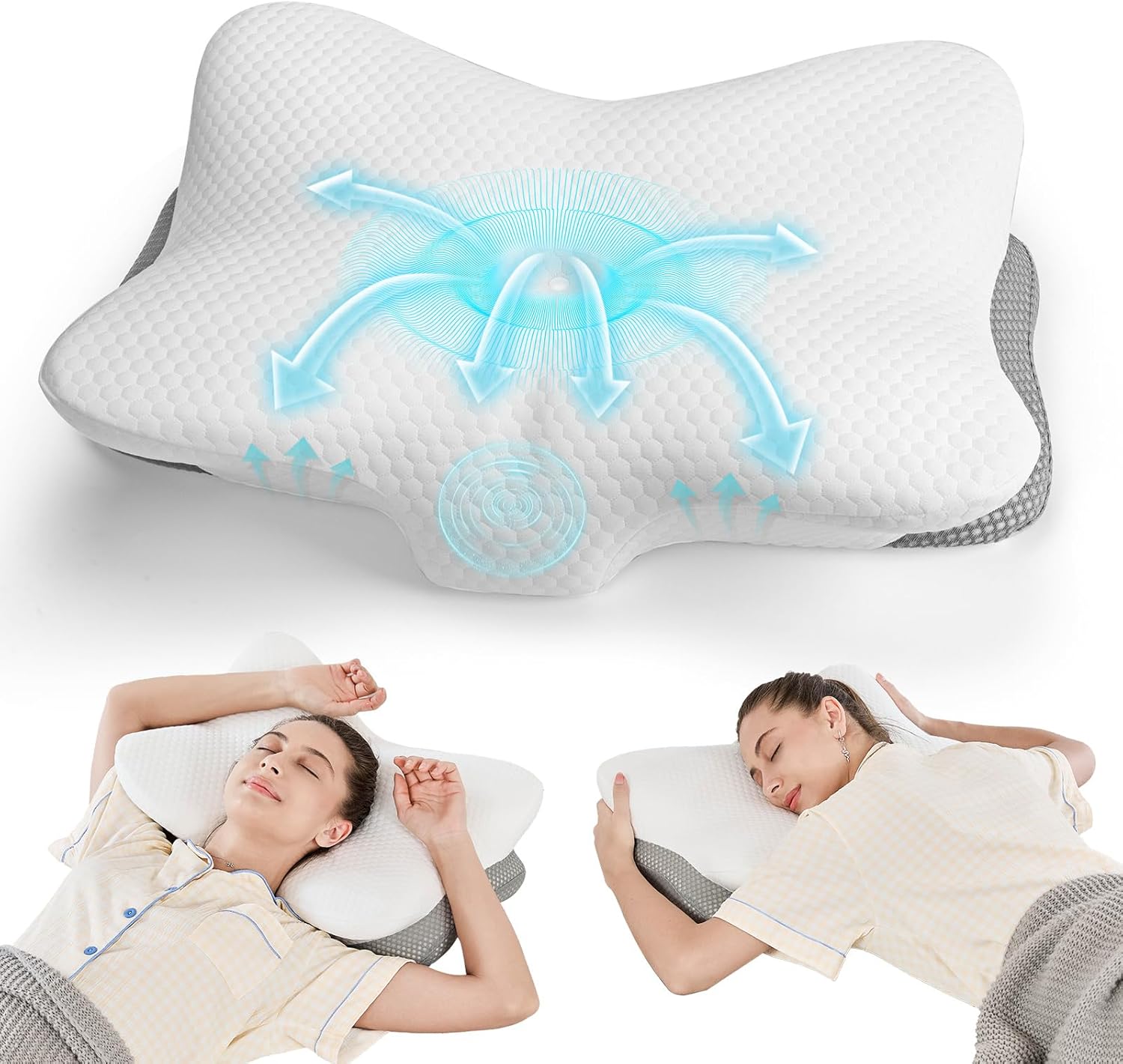 JOYENERGY Ergonomic Cervical Pillow for Neck Pain Relief