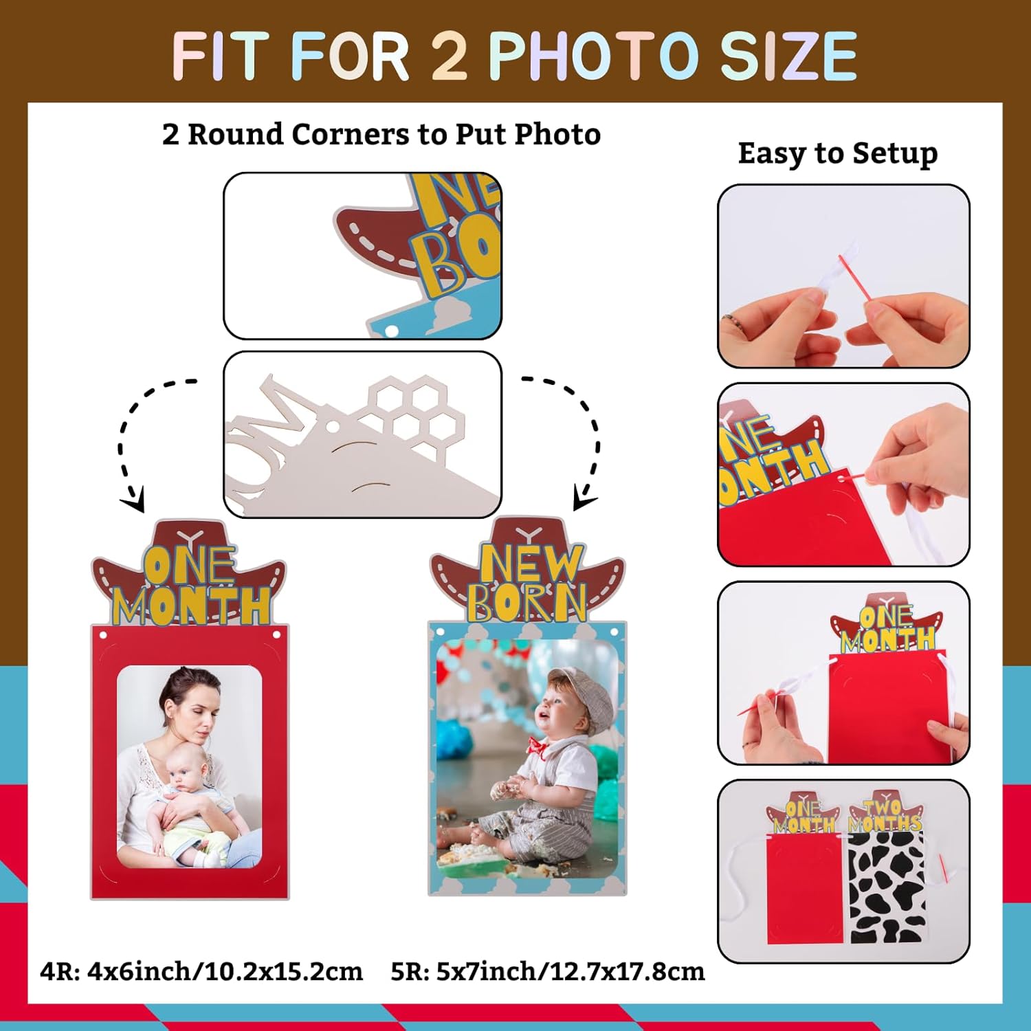 RANERVZ Western Cowboy Birthday Decorations with 24pcs Cake Toppers