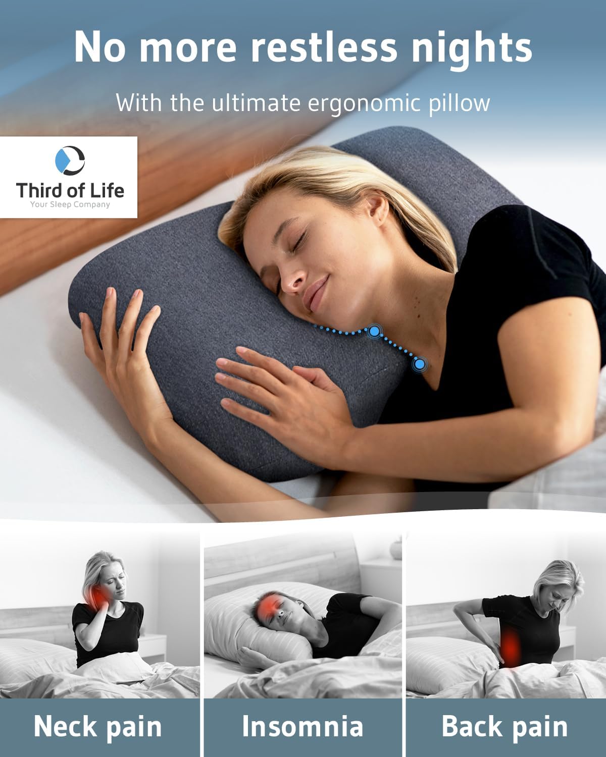 Third of Life Cervical Pillow NuMOON Quickdry