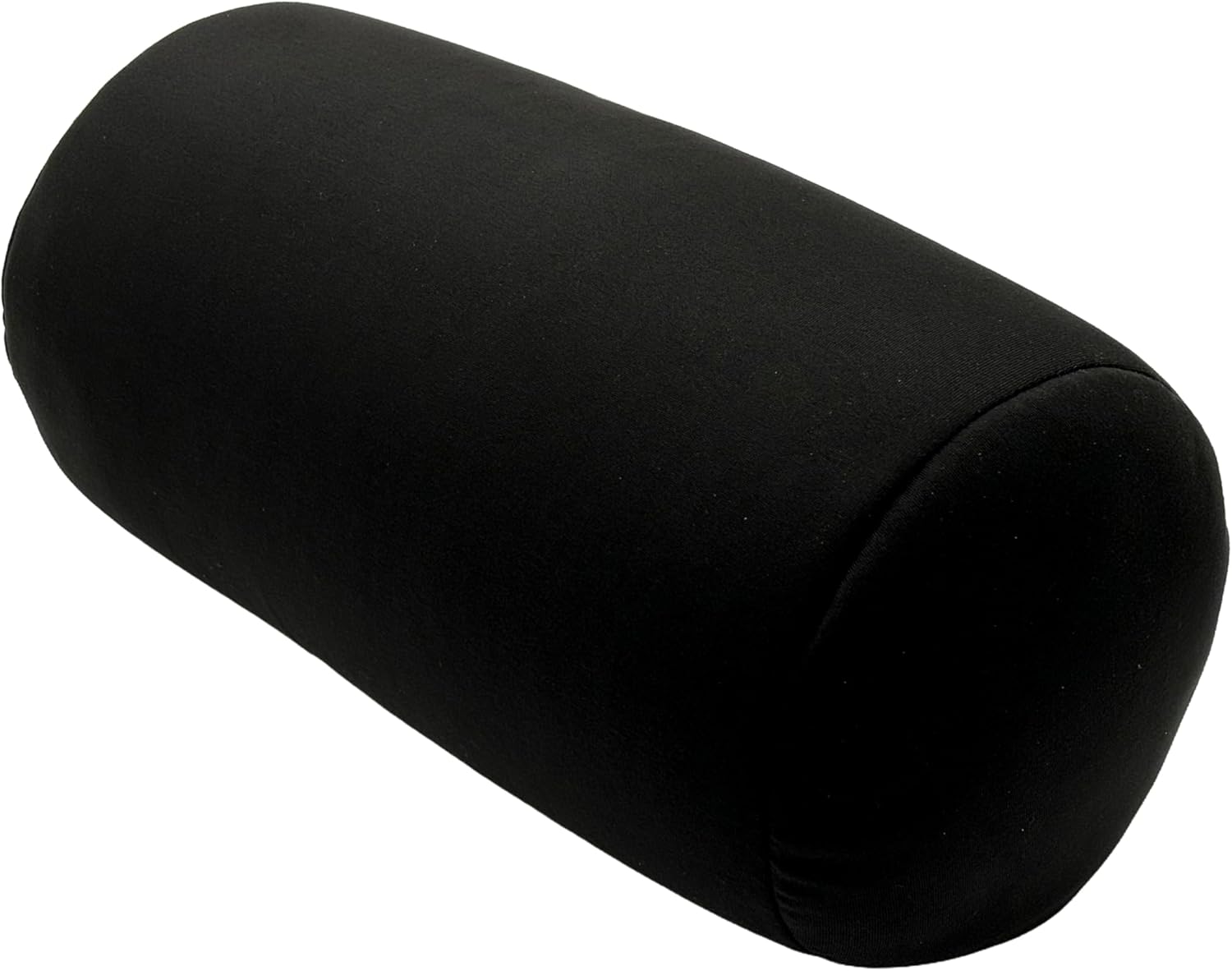 Microbead Roll Pillow for Neck Support and Travel Comfort Black