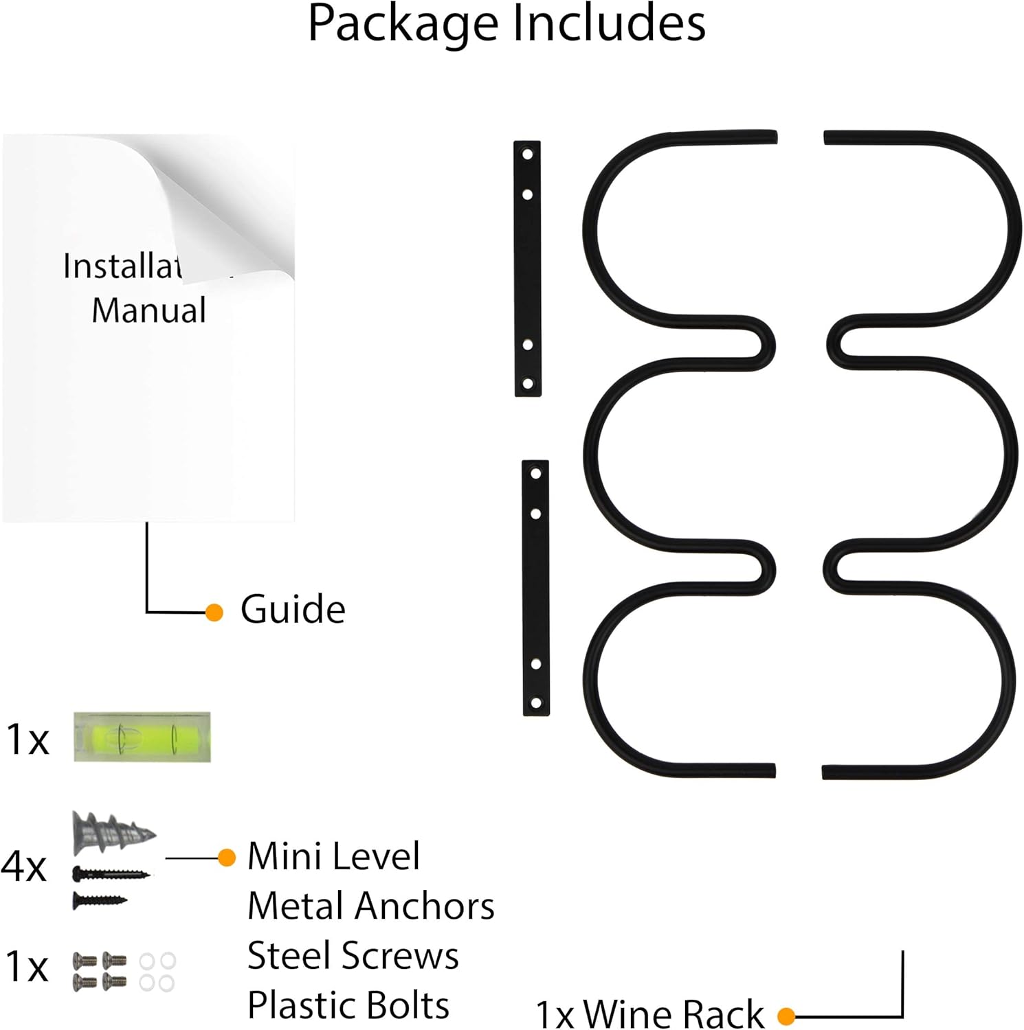 Wallniture Dijon 3-Bottle Wall Mounted Wine Rack