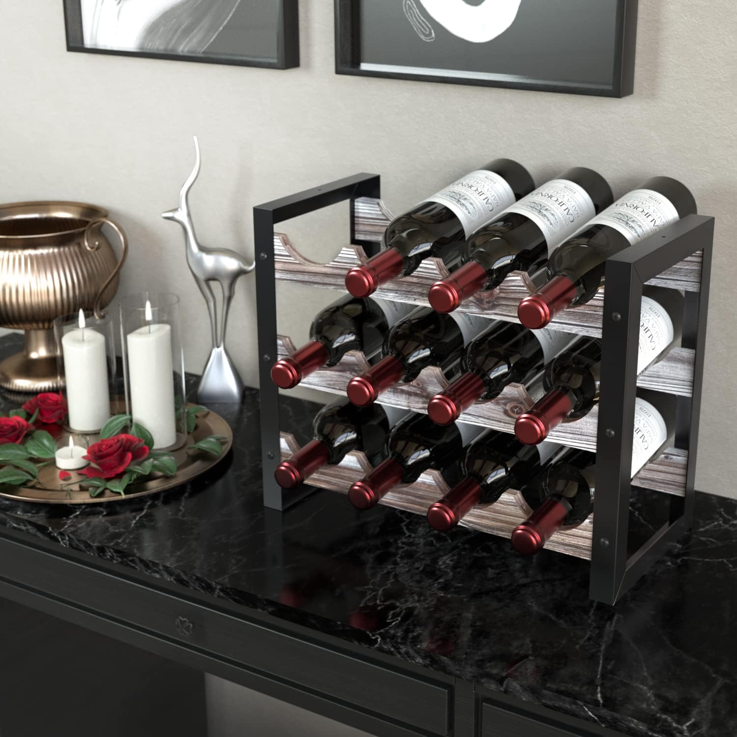 JACKCUBE Design 3 Tier Freestanding Wine Rack