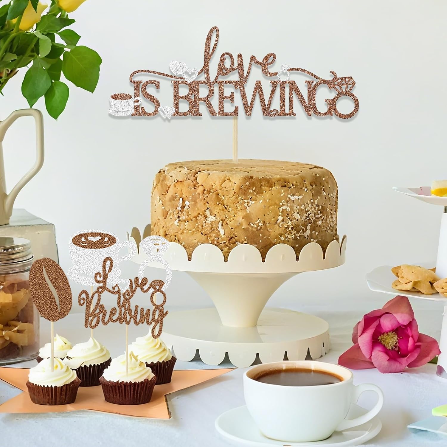 Pretyps 13Pcs Coffee Themed Cake Toppers 1