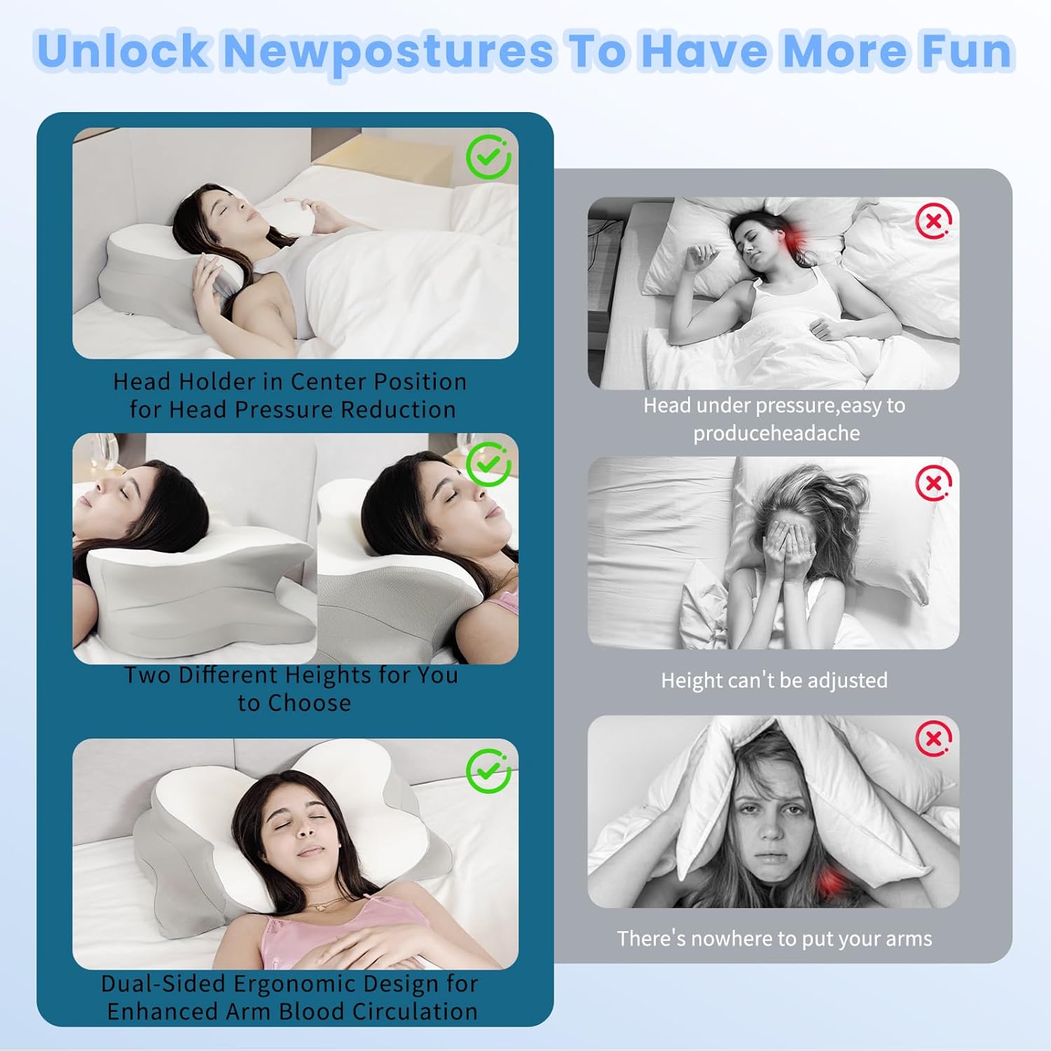 Zedaotc Cervical Neck Pillow for Pain Relief and Sleep Support