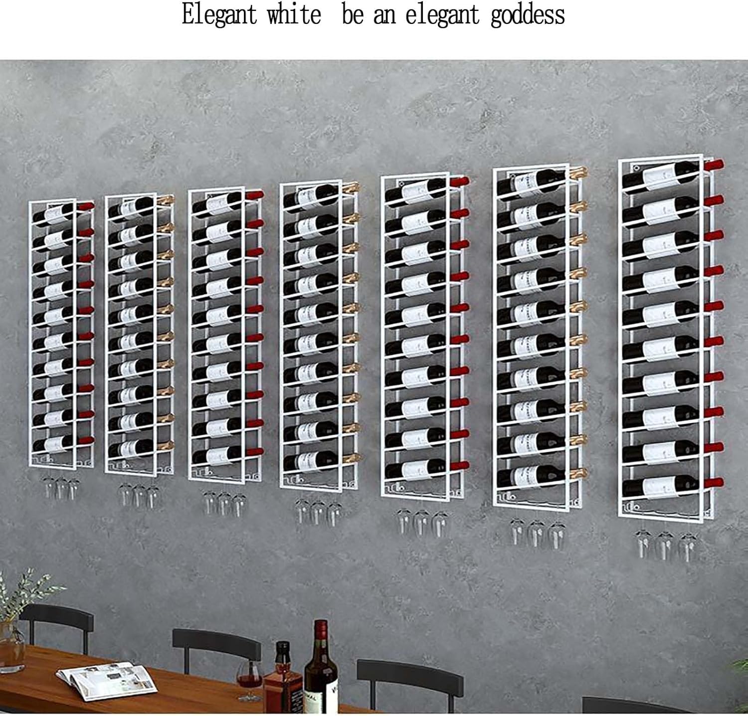 Wall-Mounted Wine Rack with 12 Tiers for Home Bar and Kitchen