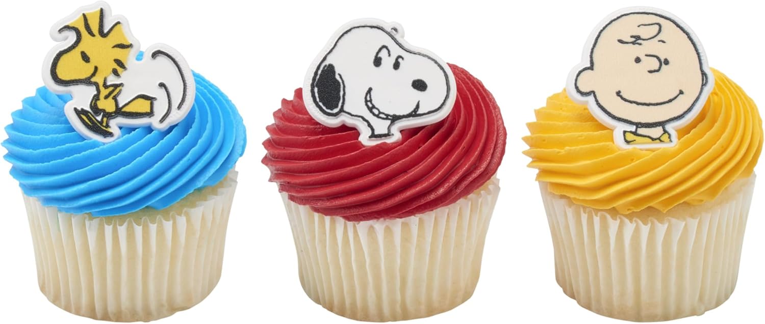 DecoPac Peanuts Characters Cupcake Rings - 24 Pack