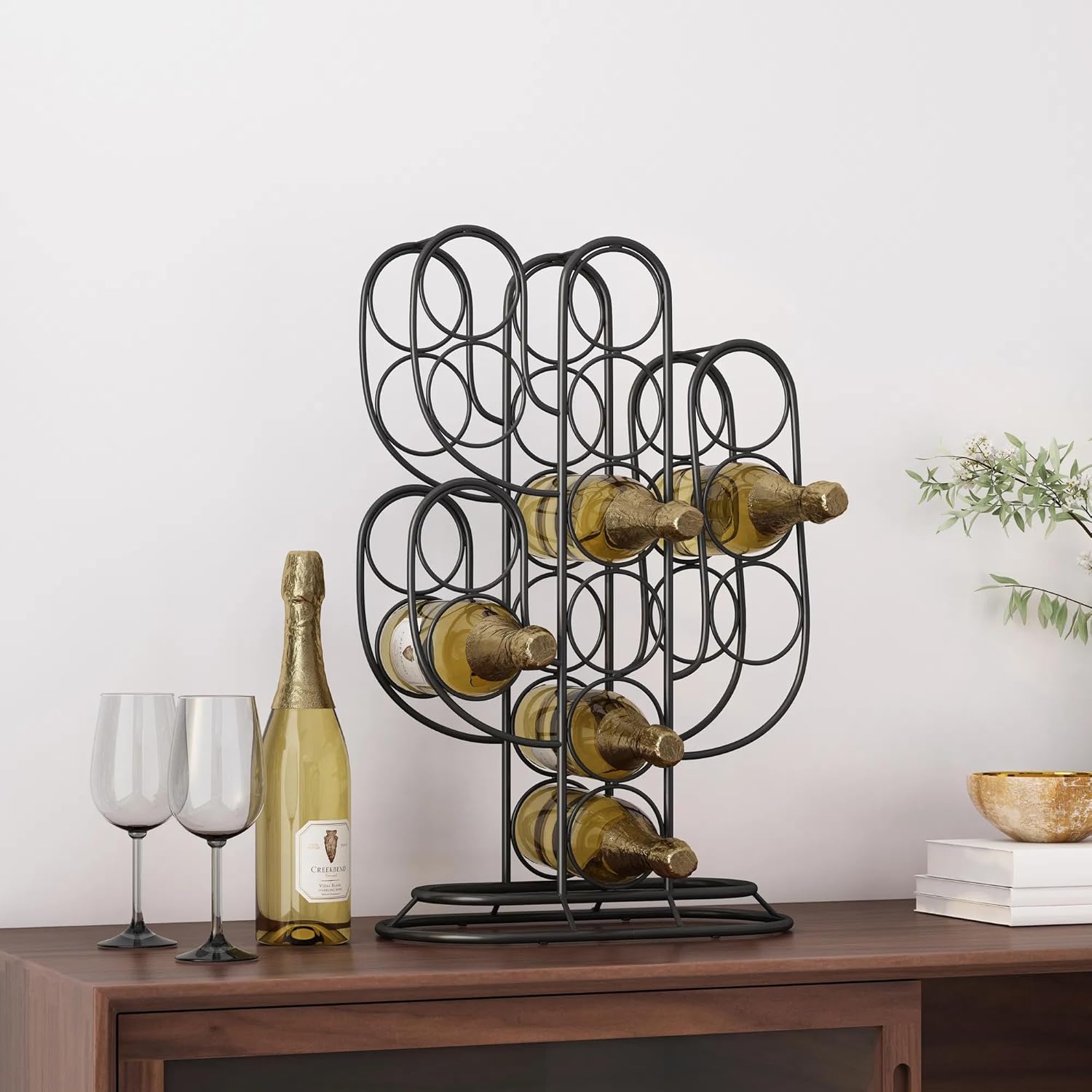 Welpson Tabletop Wine Rack with Cactus Design