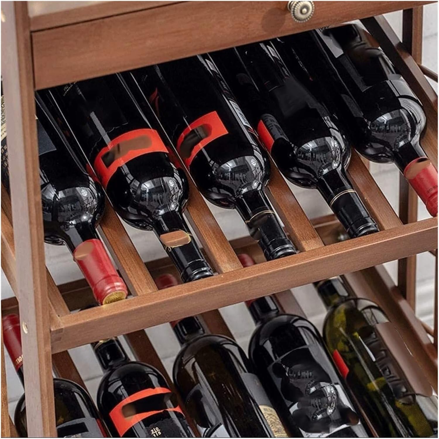 OXOAMP Freestanding Wine Rack with Wheels