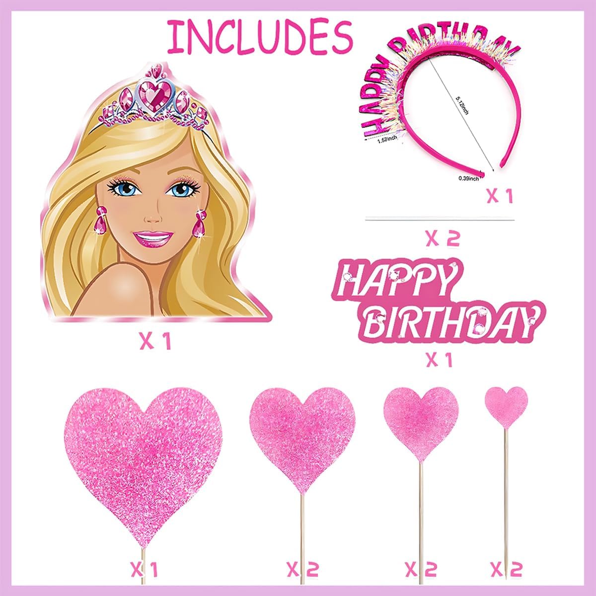 QUEXIAOKANG Girl Cake Topper Set 12 Pcs