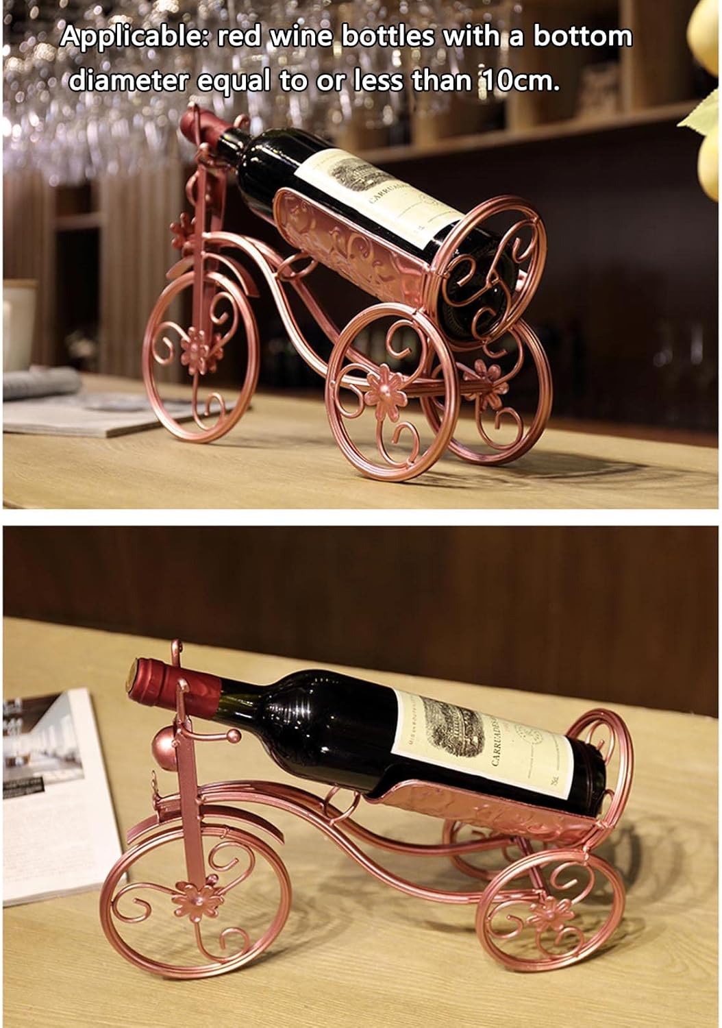 JUSHZ Freestanding Wine Rack 35x10x26cm Silver