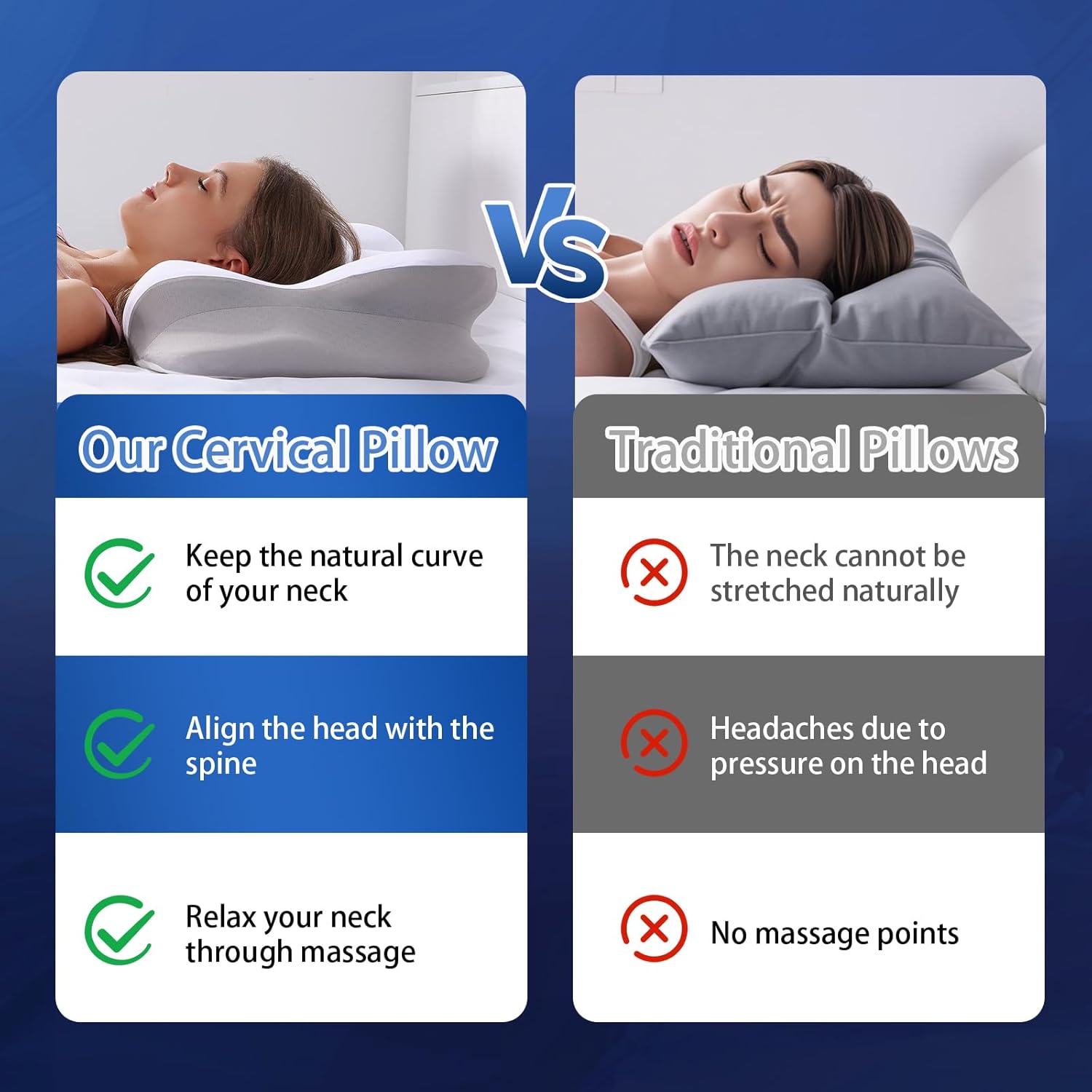 KKN Ergonomic Memory Foam Neck Pillow for Pain Relief