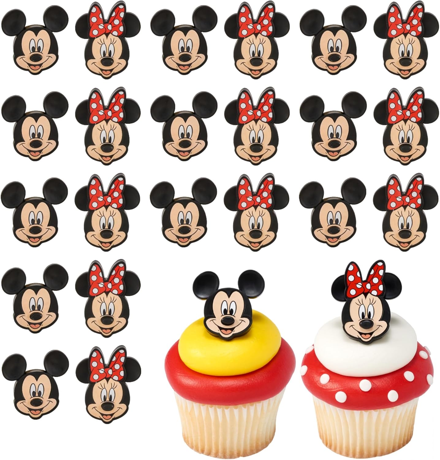 DecoPac Disney Mickey Mouse and Minnie Mouse Cupcake Rings - 24 Pack 1