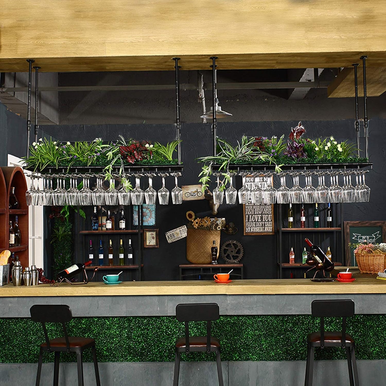 Wall-Mounted Wine Rack with Adjustable Height