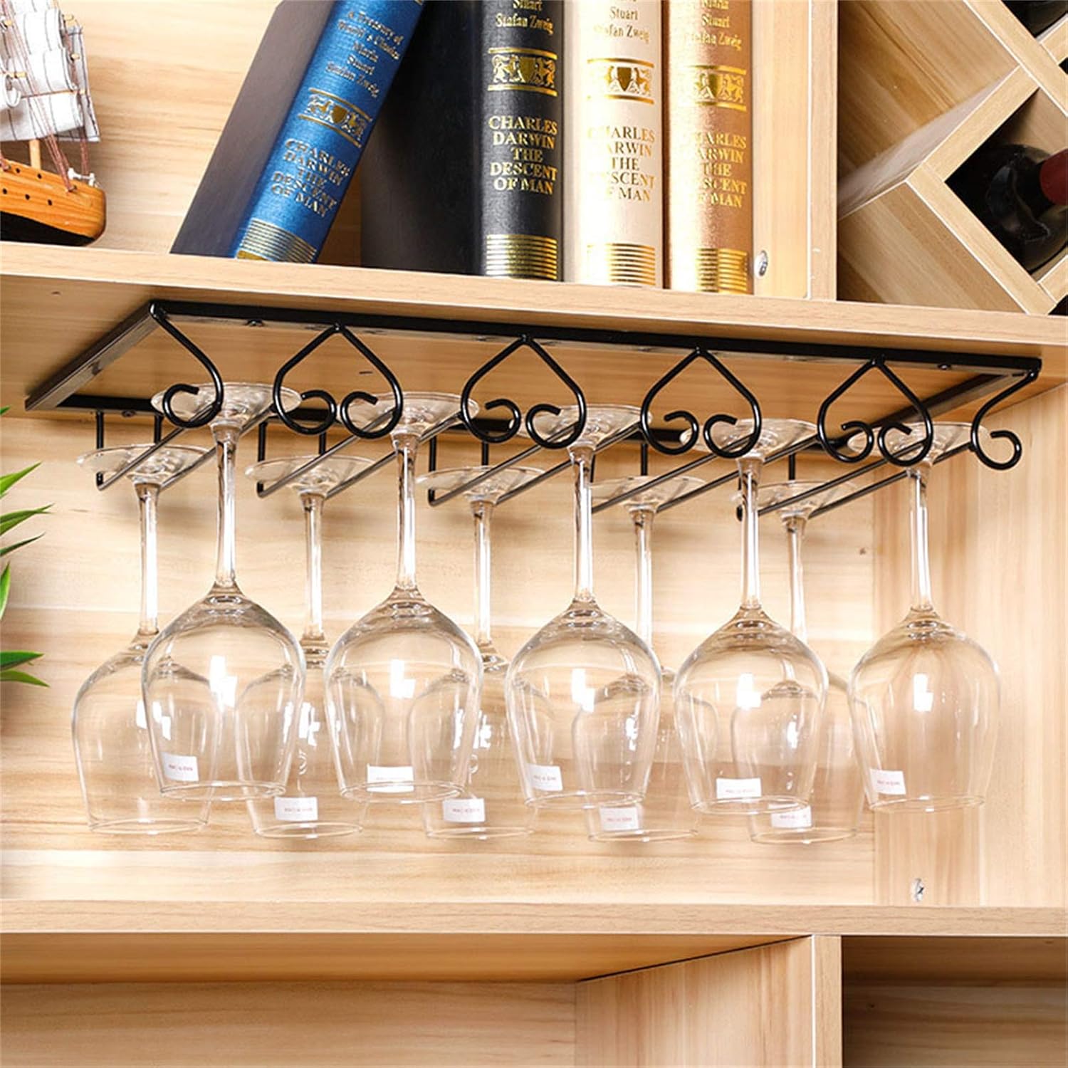 CGF Wall-Mounted Wine Rack Organizer Black 3040506070x23x6cm