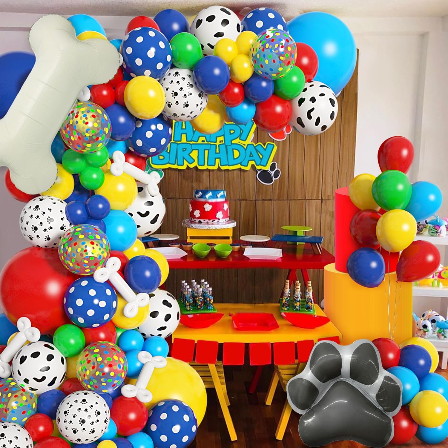 Amandir Paw Balloon Garland Kit for Dog Theme Party