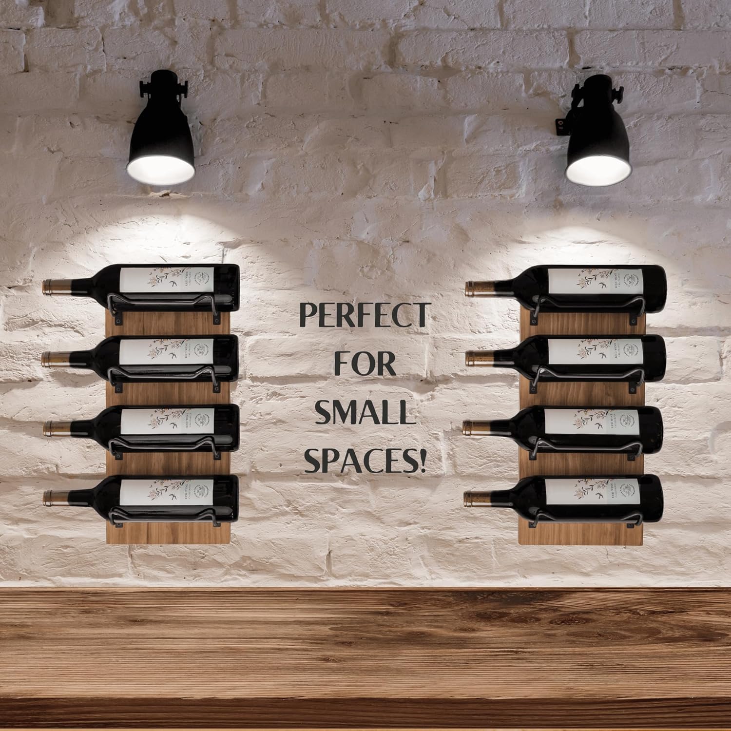 Blue River Goods Wooden Wall Wine Rack with 8 Bottle Storage