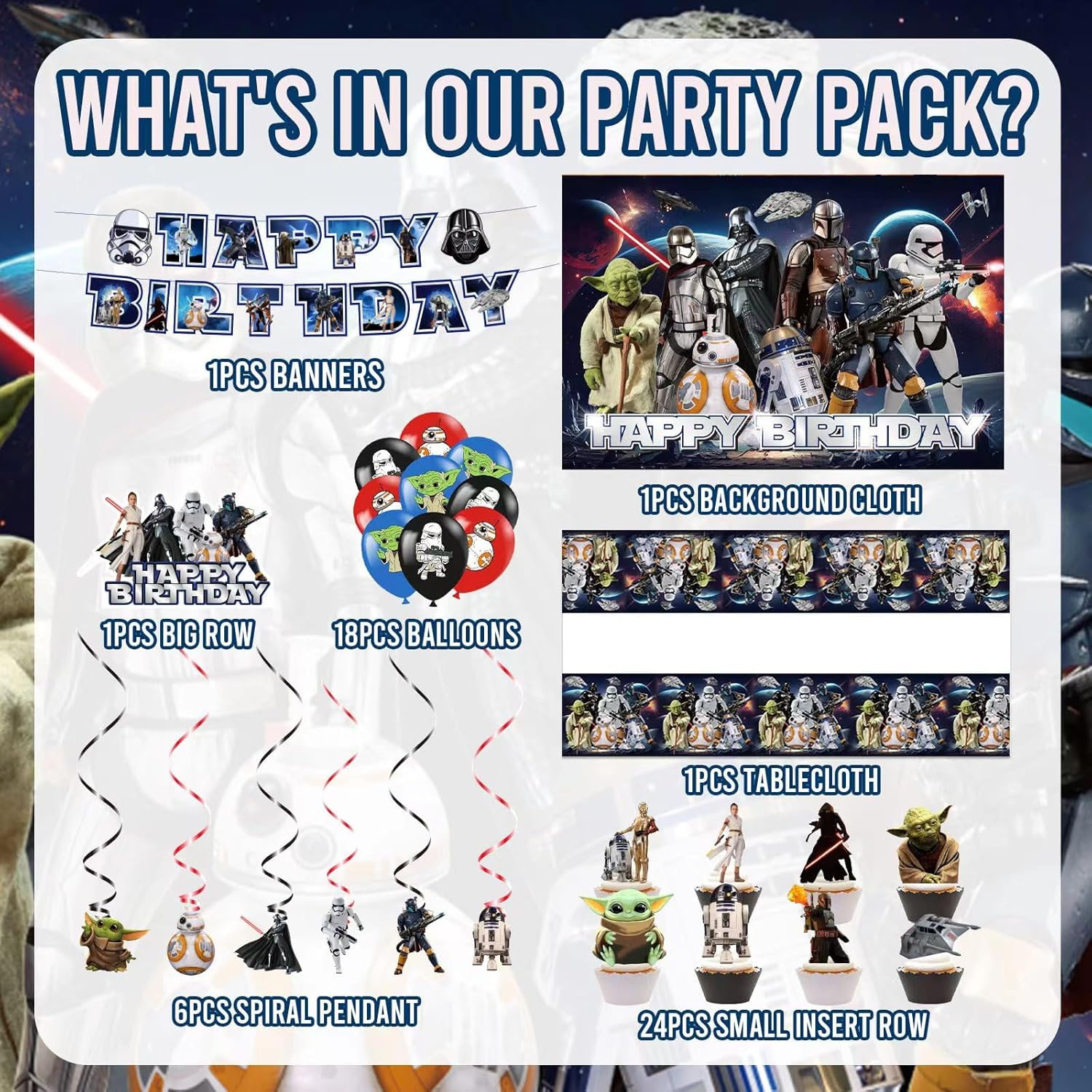 Star Party Decor Banner and Non-Edible Cake Toppers