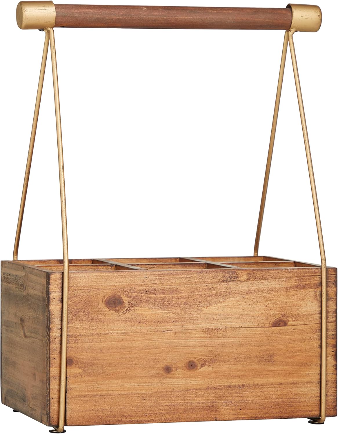 Deco 79 6 Bottle Wine Rack with Gold Accents