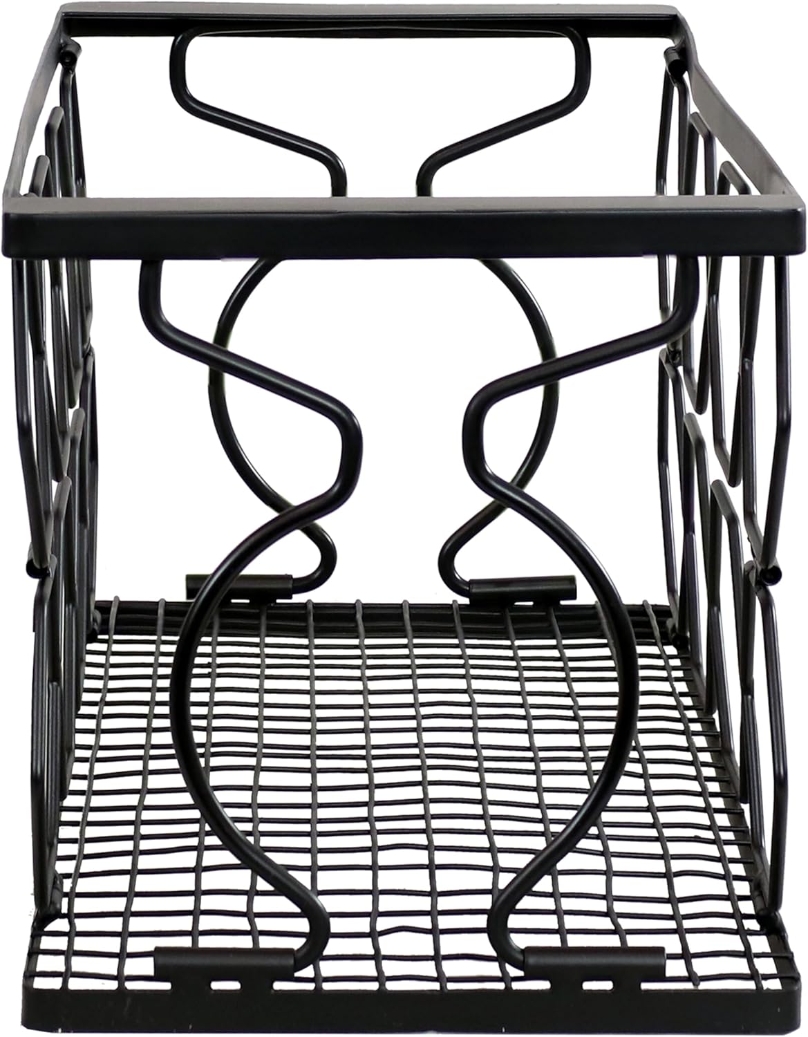 Sunnydaze 8-Bottle Metal Wine Rack - Black Foldable Kitchen Stand