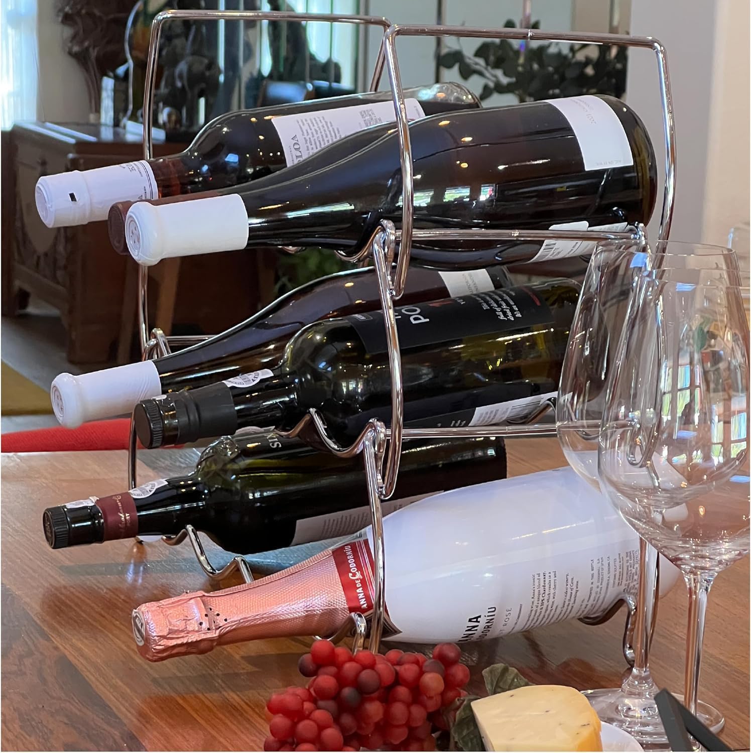Lilys Home 12 Bottle Wine Rack Set of 2 - Modern Farmhouse Industrial Style