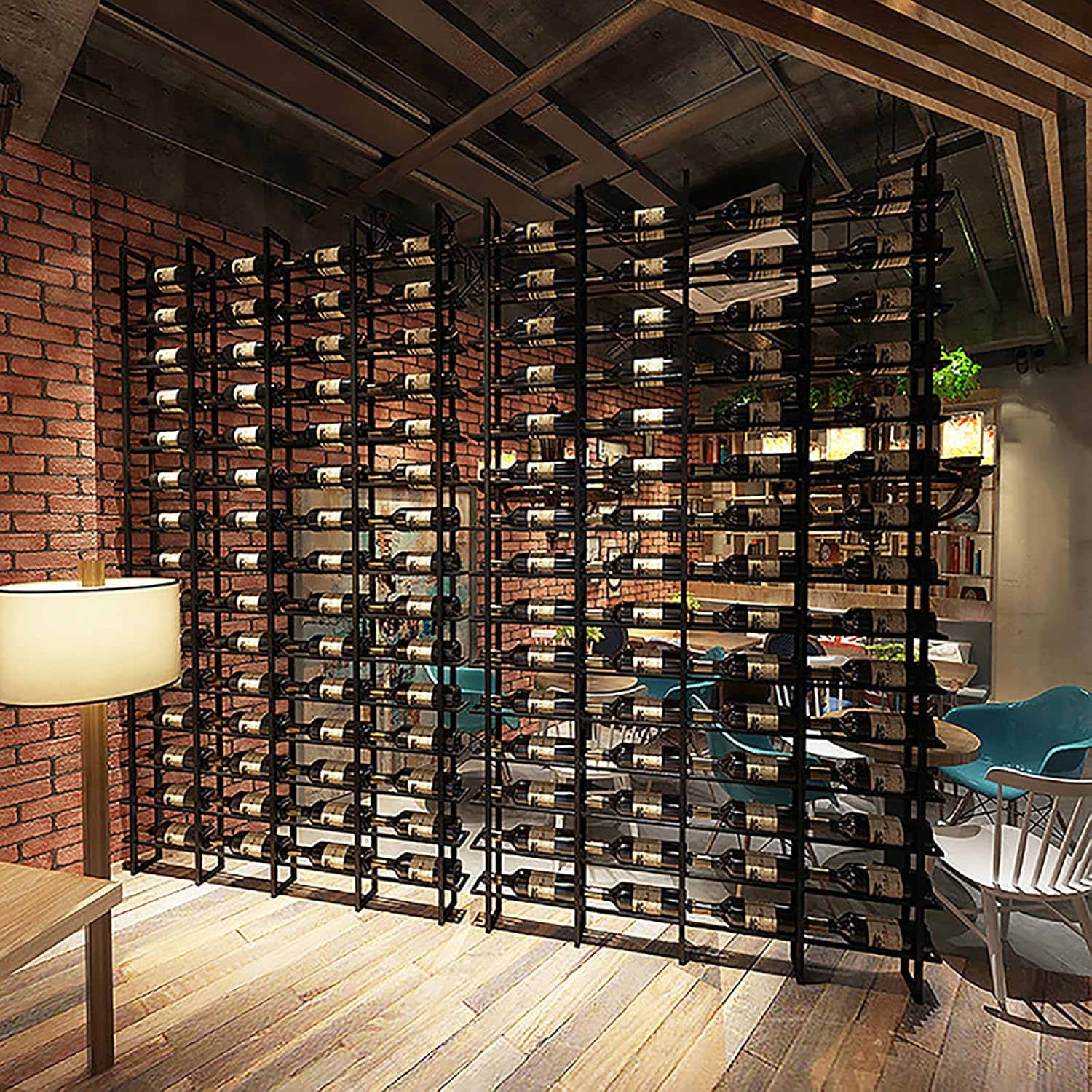 RAJYQODIS 16 Tier Freestanding Wine Rack Black