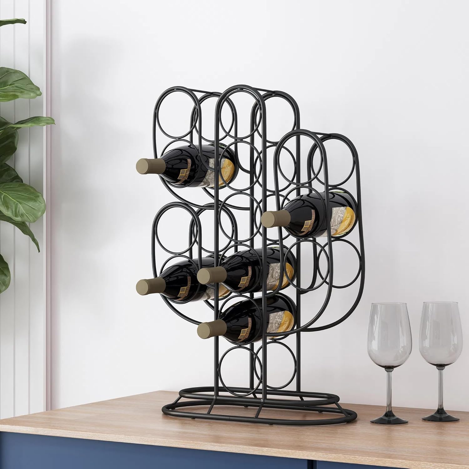 Welpson Tabletop Wine Rack with Cactus Design