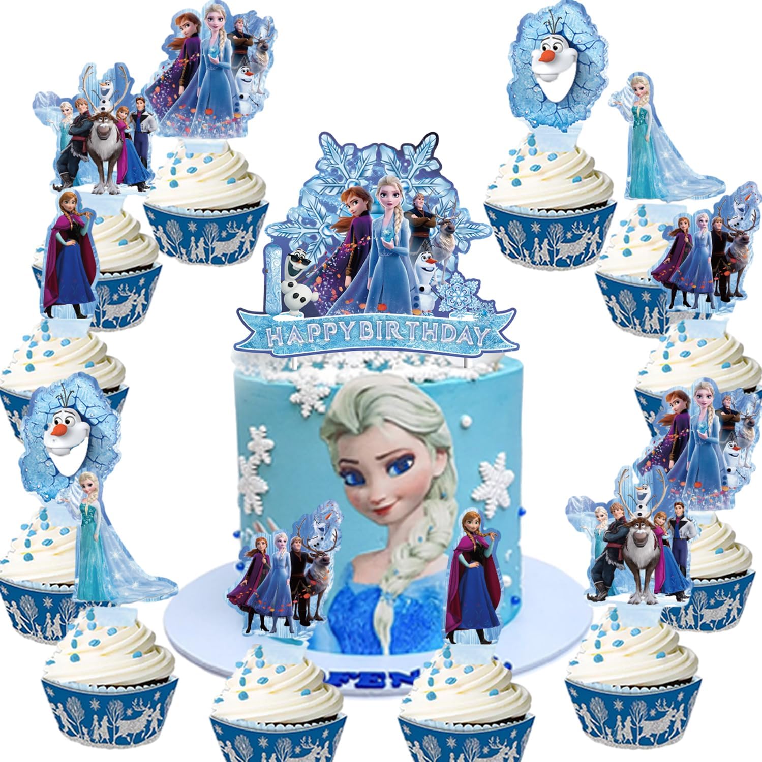 25pcs Ice Cake Toppers for Birthday Party Decorations