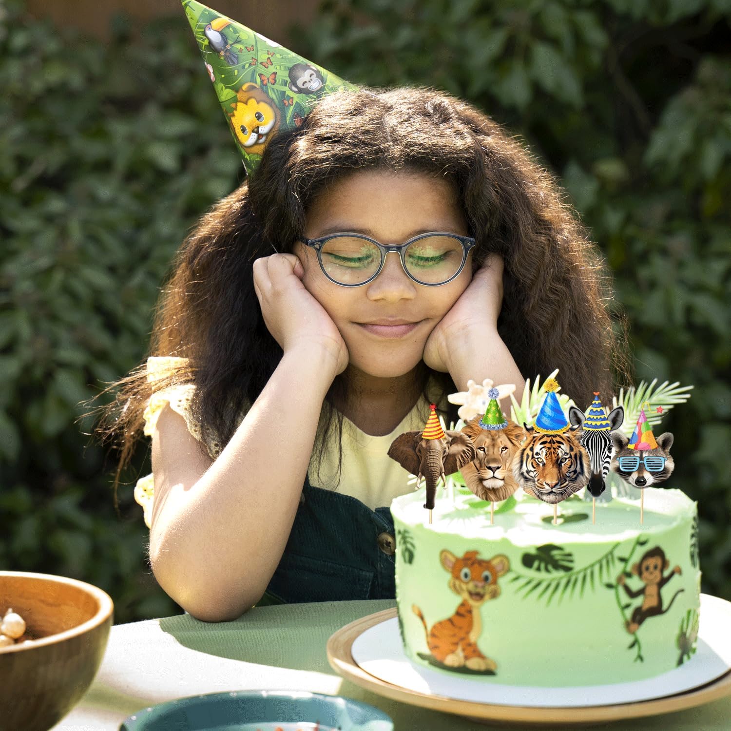 Safari Animals Cupcake Toppers 24Pcs Jungle Decorations