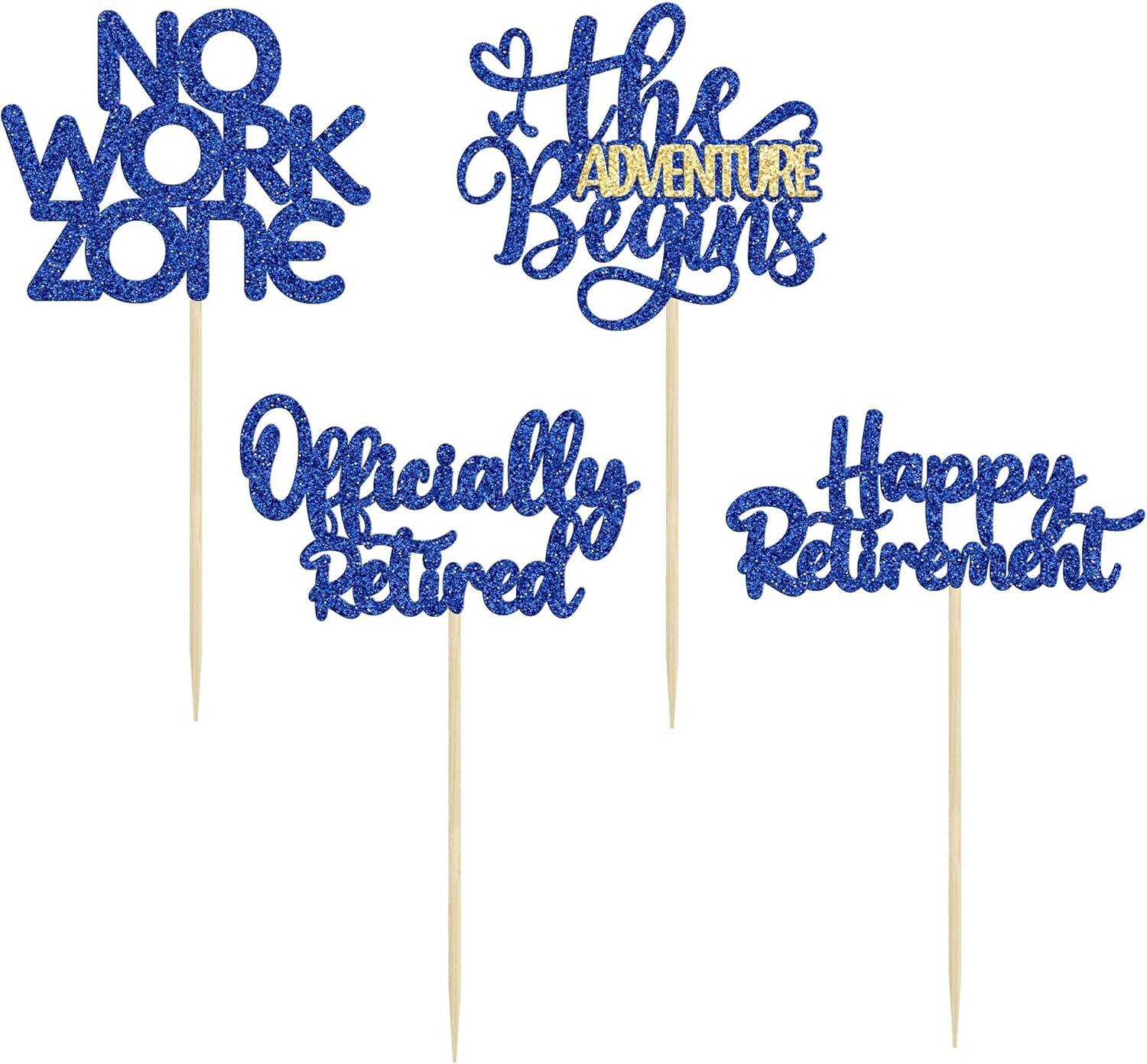 24Pcs Happy Retirement Cupcake Toppers Decorations