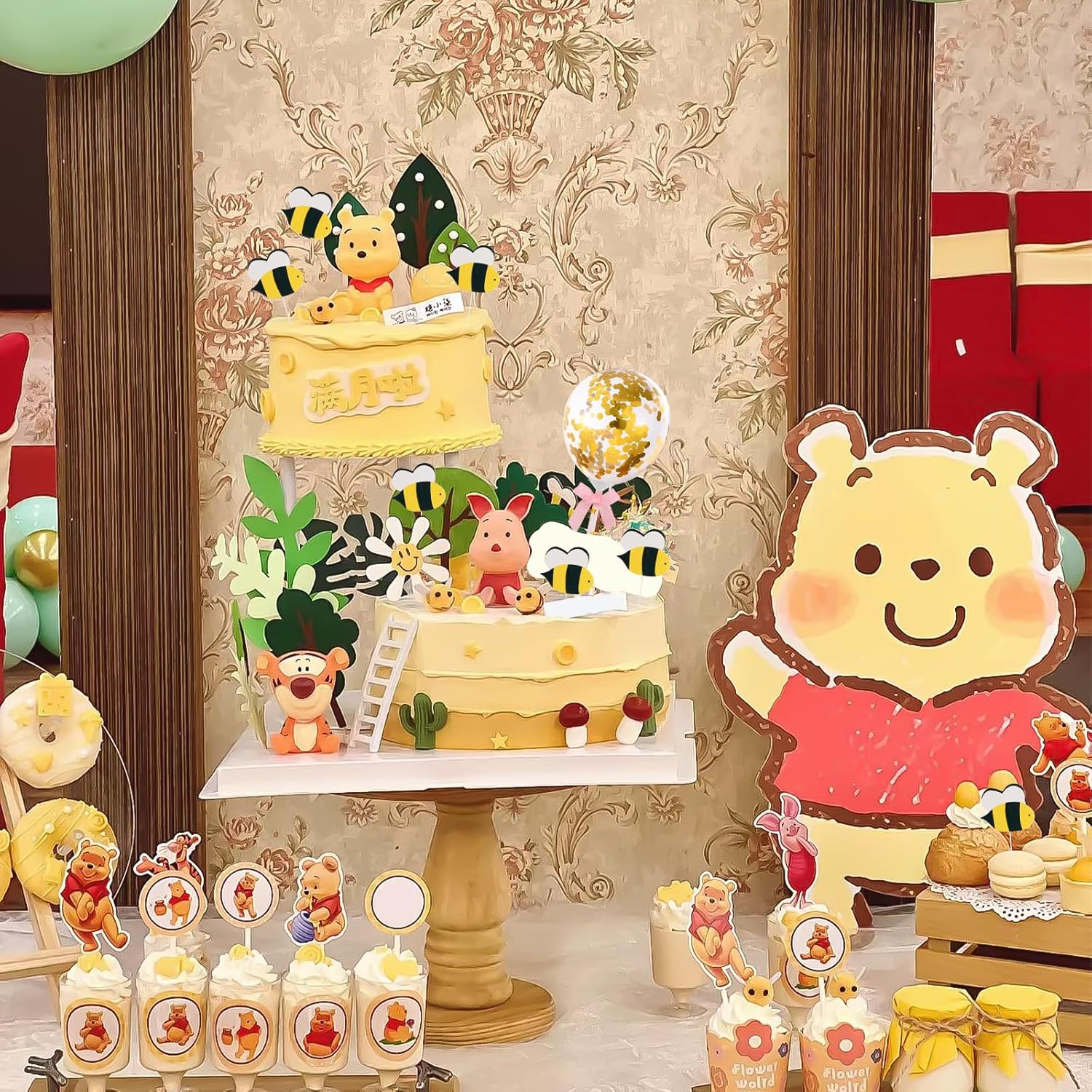 Newmemo Winnie Cake Toppers 12Pcs Birthday Decorations