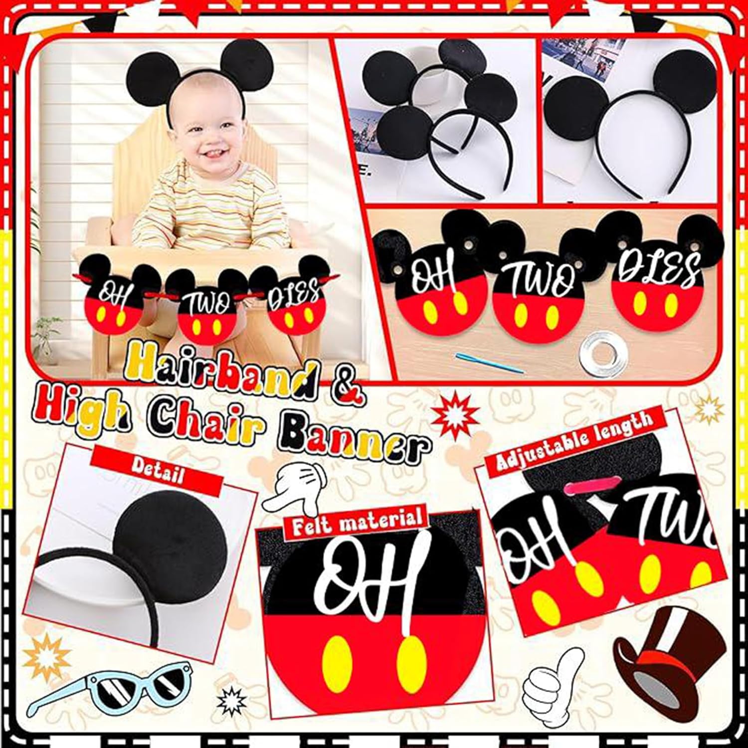 Yusino 132pcs Oh Twodles Birthday Decorations for Boy