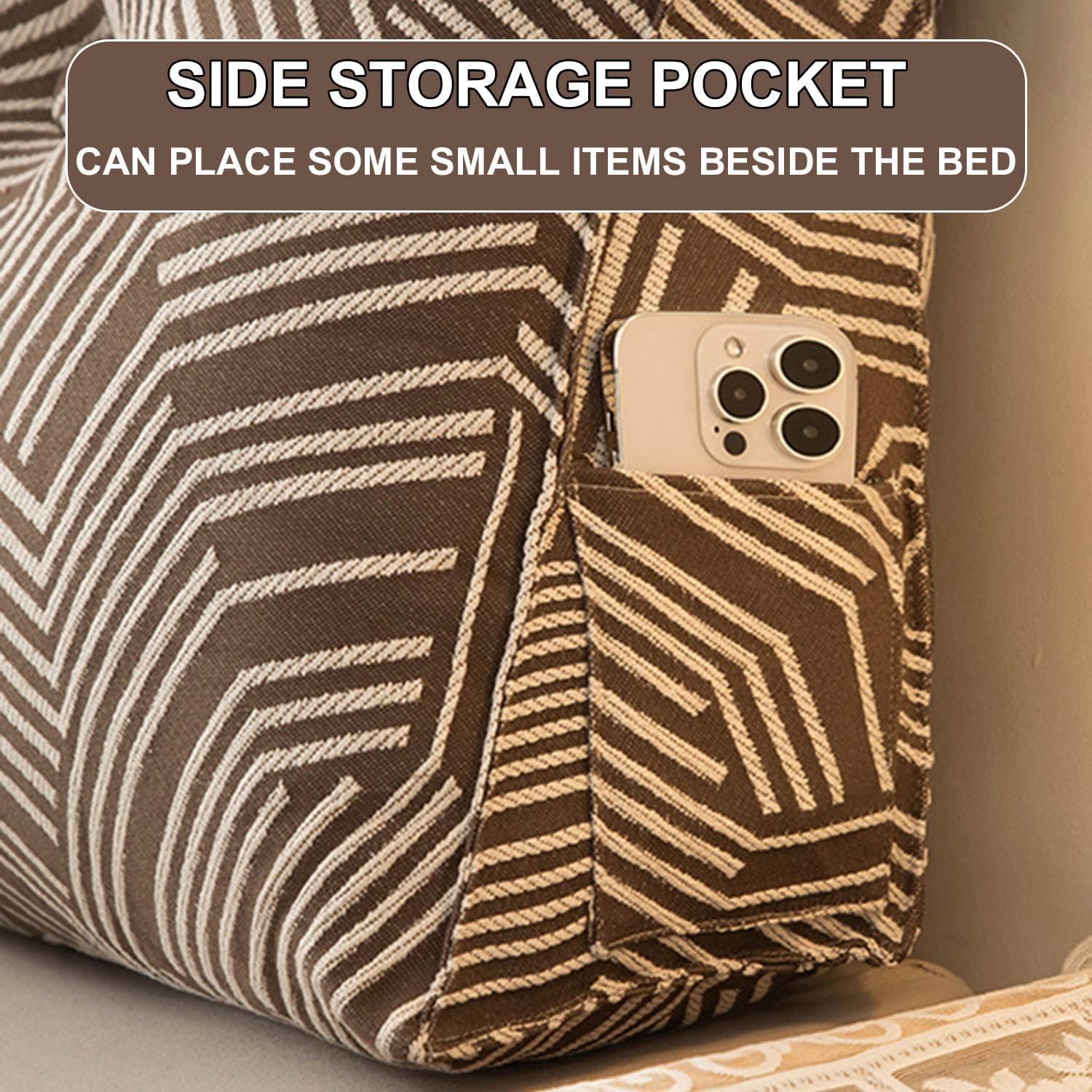 COZMAX Wedge Headboard Pillow Queen Size Brown