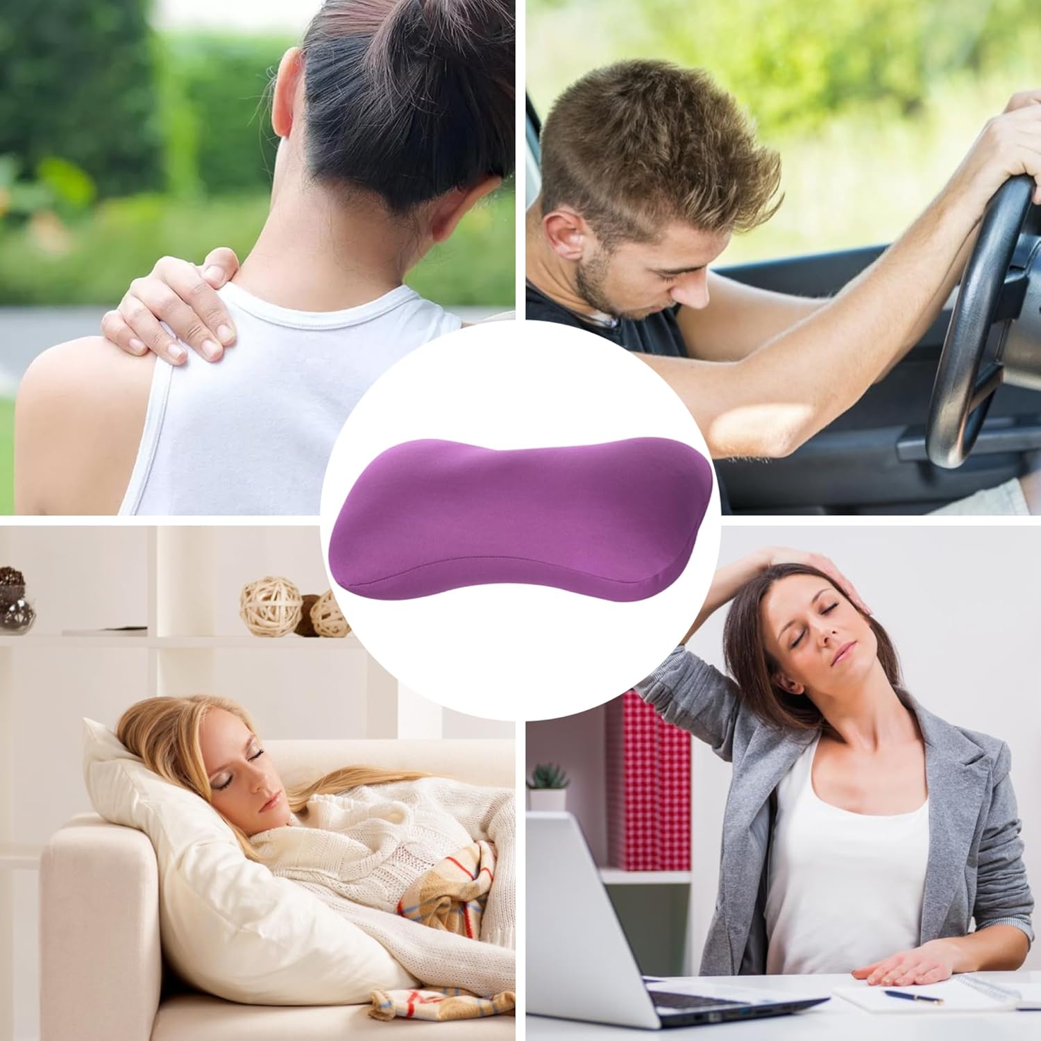 Pastoralist Microbead Neck Pillow - Comfortable Soft 15x79x24 Purple 1