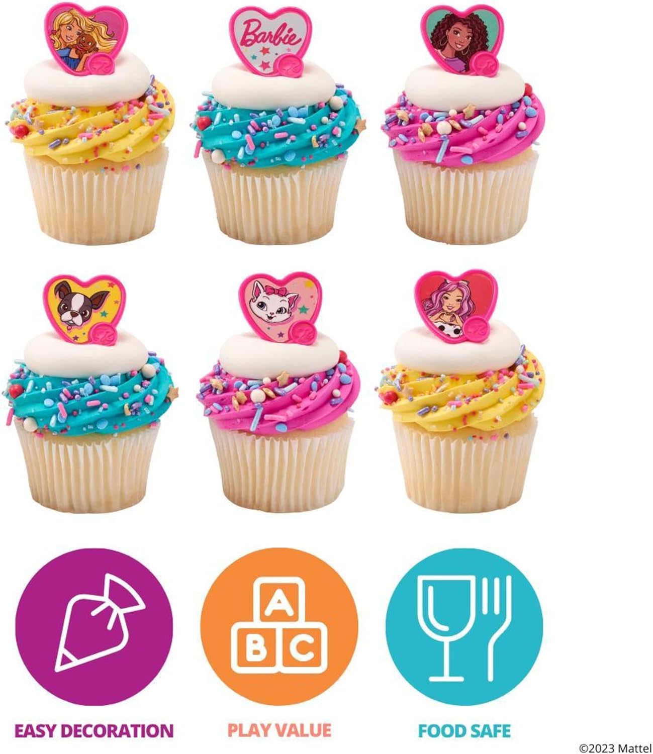 DecoPac Barbie Be The Future Cupcake Toppers - 24 Pack