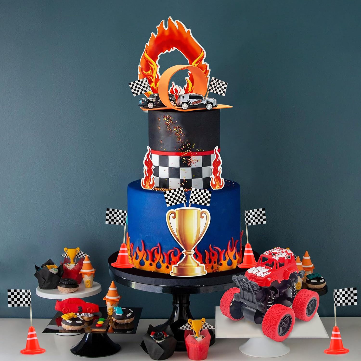 30PCS Truck Cake Toppers for Racing Car Party Decorations