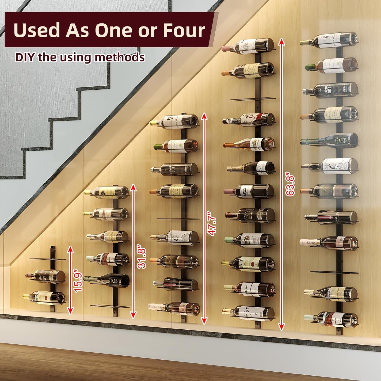 X-cosrack 36-Bottle Wall Mounted Wine Rack