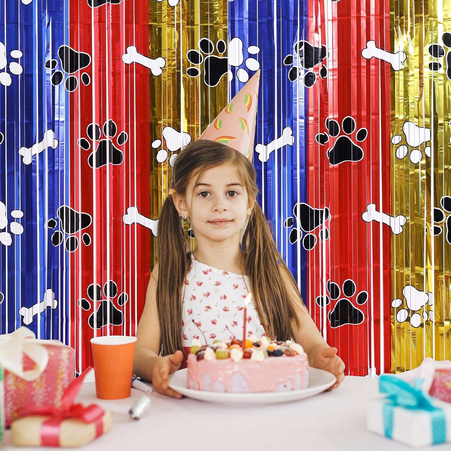 Buchele Playful Paw Decor Kit - 2 Pack Tinsel Curtains Balloons
