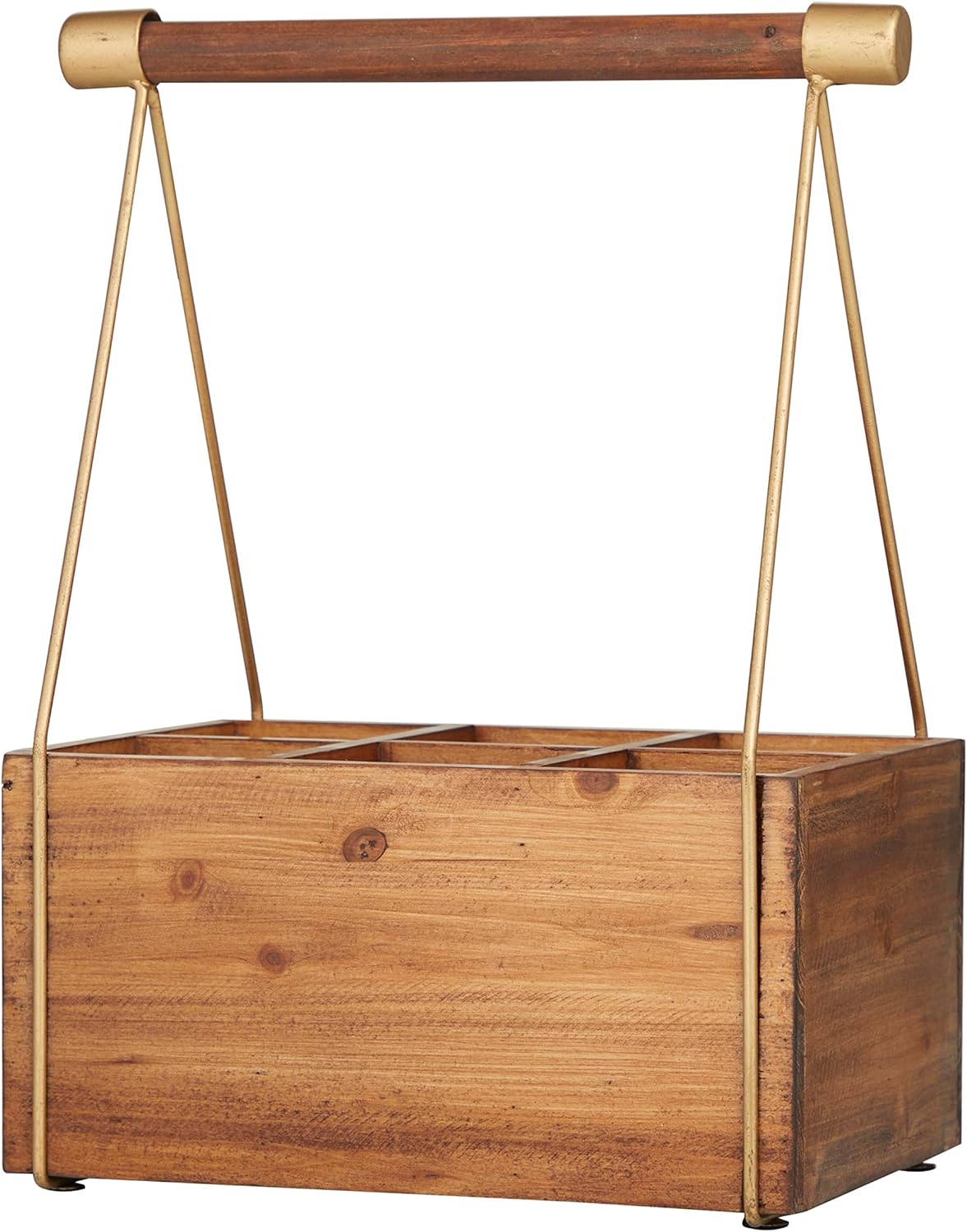 Deco 79 6 Bottle Wine Rack with Gold Accents