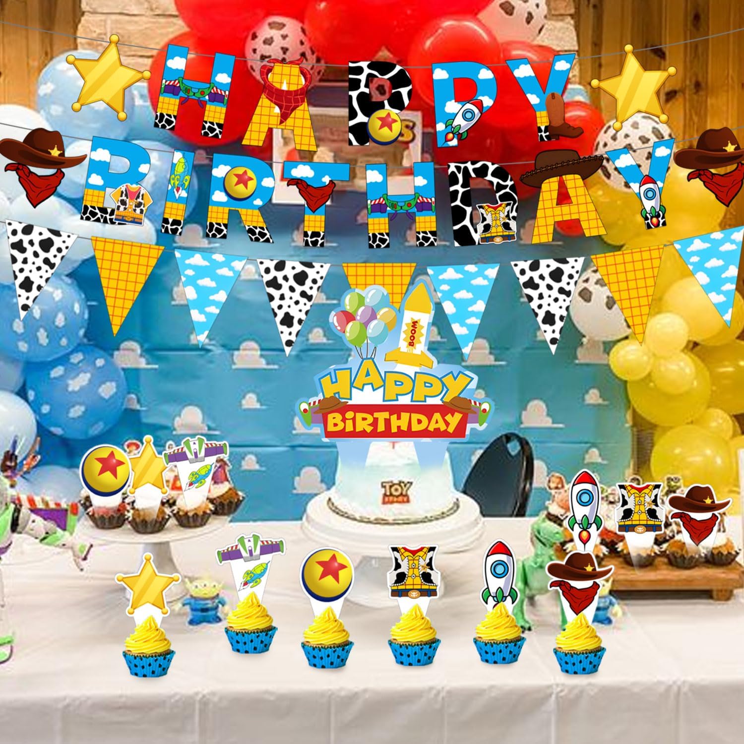 ZlucYYoo Cartoon Story Party Decorations 1