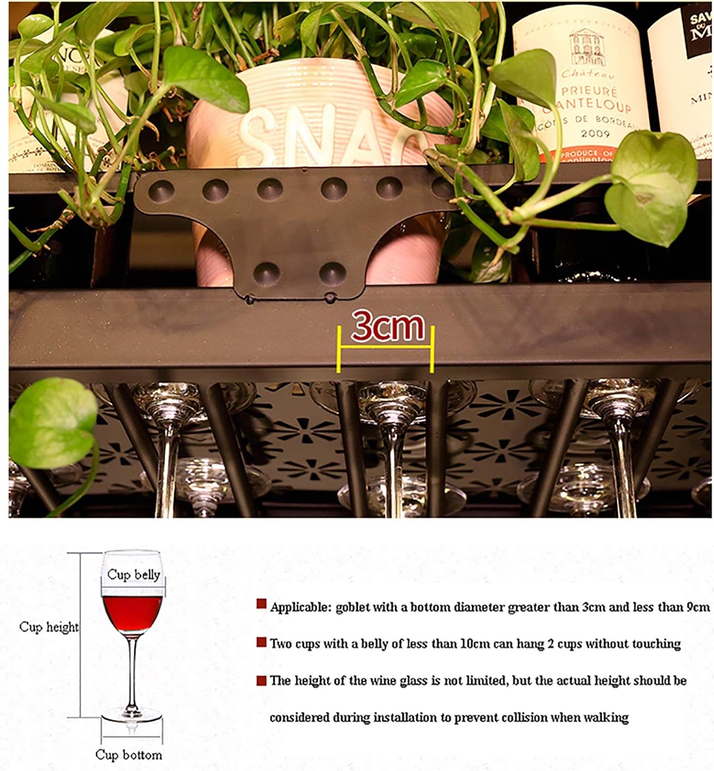 Adjustable Bronze Wine Rack with Guardrail