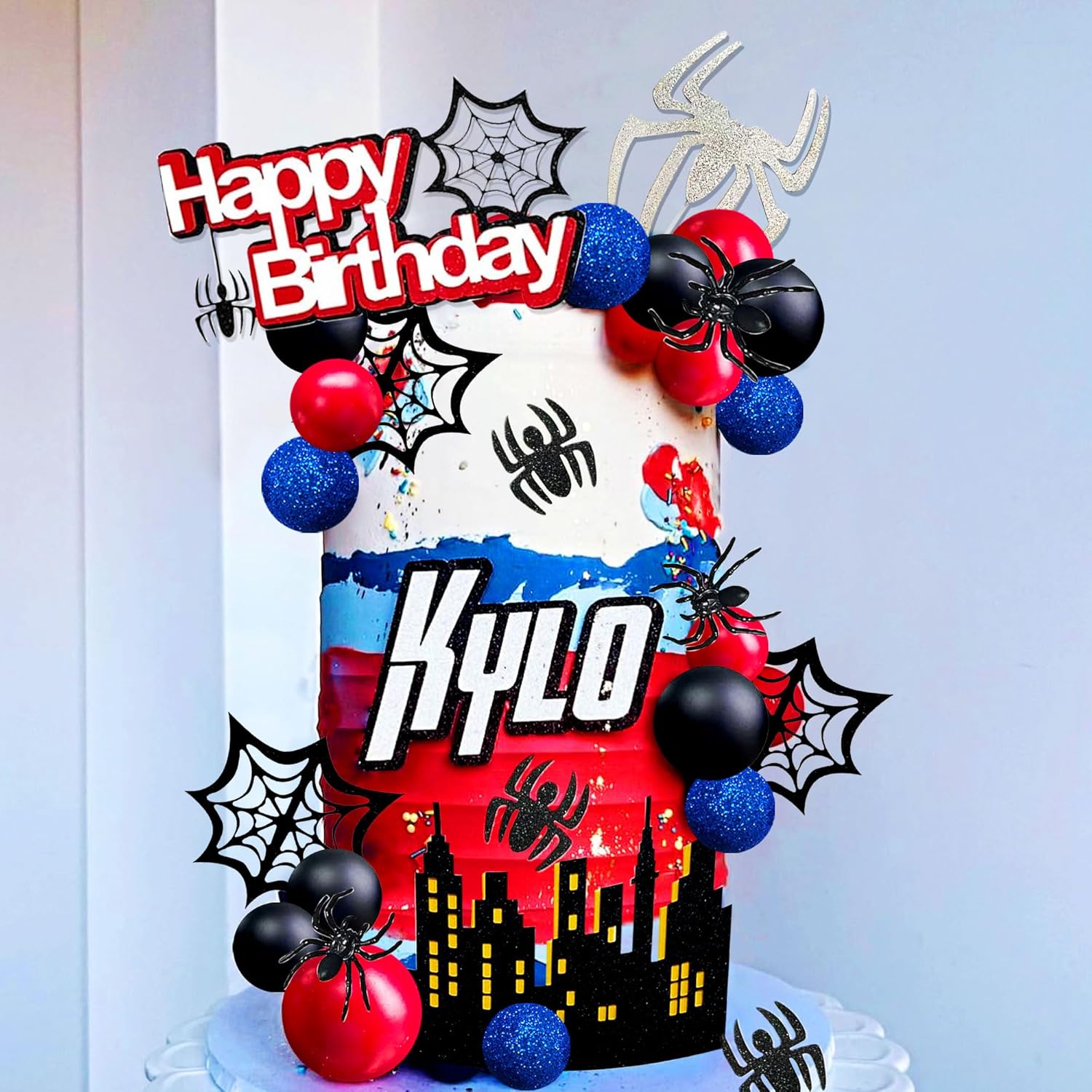 48Pcs Spider Birthday Decoration Set