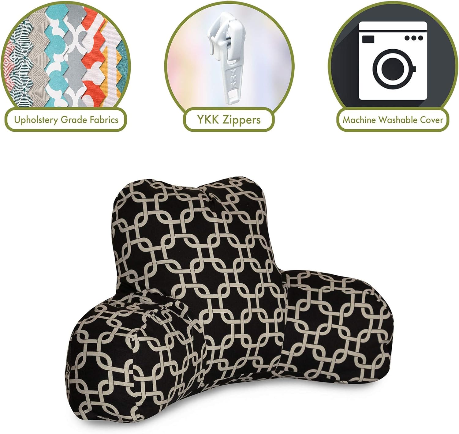 Majestic Home Goods Reading Pillow Black 1