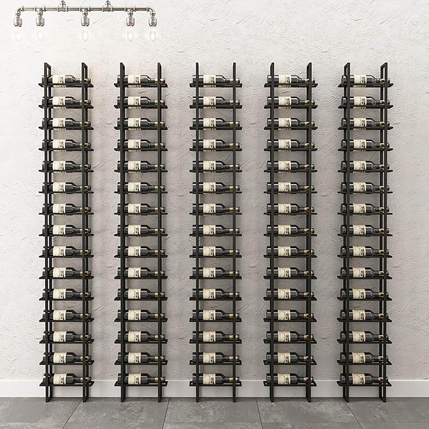 RAJYQODIS 16 Tier Freestanding Wine Rack Black