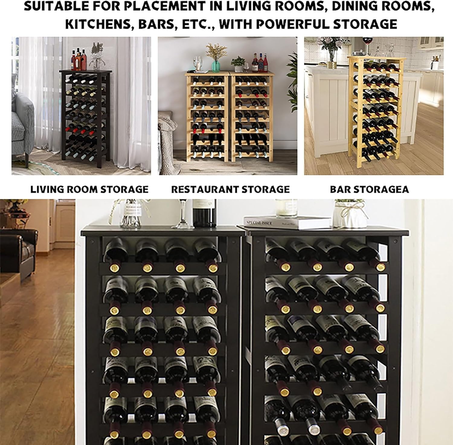 ASQUAR 7 Layer Wine Rack 28 Bottles Freestanding Storage Shelf